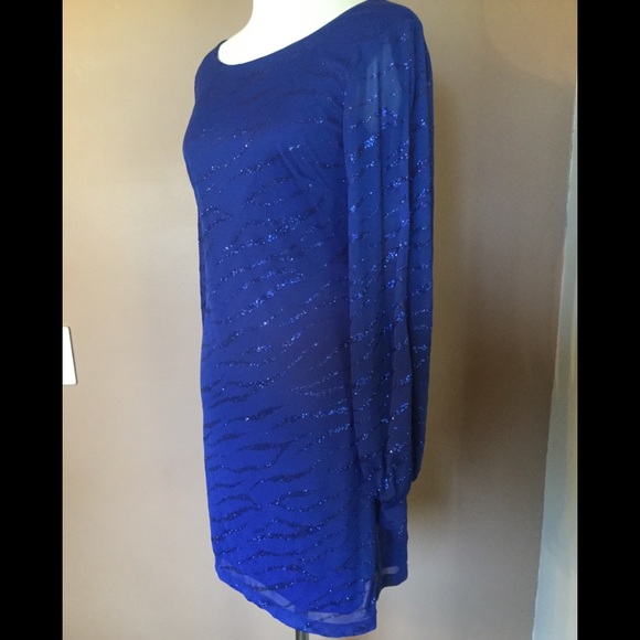 Teeze Me Blue Sparkly Dress - Picture 3 of 5